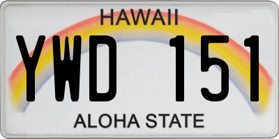 HI license plate YWD151