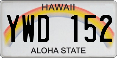 HI license plate YWD152