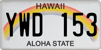 HI license plate YWD153