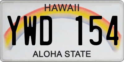 HI license plate YWD154