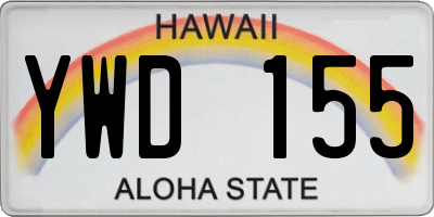 HI license plate YWD155