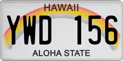 HI license plate YWD156
