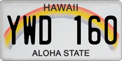 HI license plate YWD160