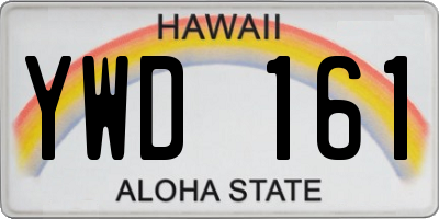 HI license plate YWD161
