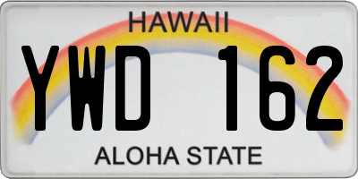 HI license plate YWD162
