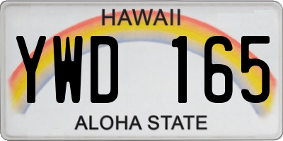 HI license plate YWD165