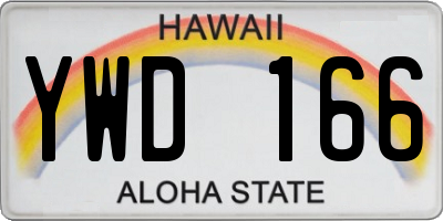 HI license plate YWD166