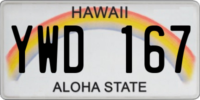 HI license plate YWD167