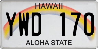 HI license plate YWD170
