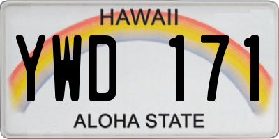 HI license plate YWD171