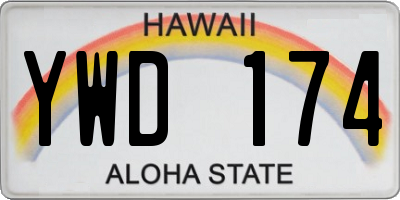 HI license plate YWD174