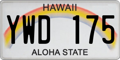HI license plate YWD175