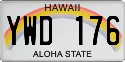 HI license plate YWD176