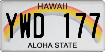 HI license plate YWD177