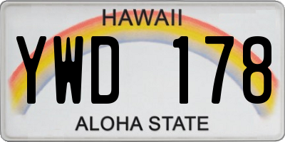 HI license plate YWD178