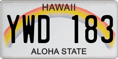 HI license plate YWD183