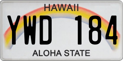 HI license plate YWD184