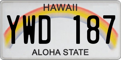 HI license plate YWD187
