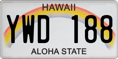 HI license plate YWD188