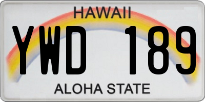 HI license plate YWD189