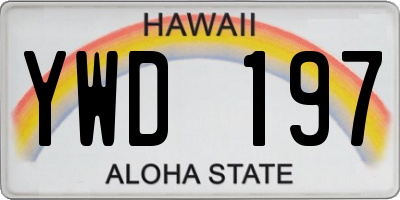 HI license plate YWD197