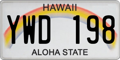 HI license plate YWD198