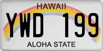 HI license plate YWD199