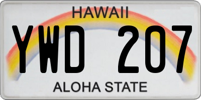 HI license plate YWD207