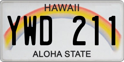 HI license plate YWD211