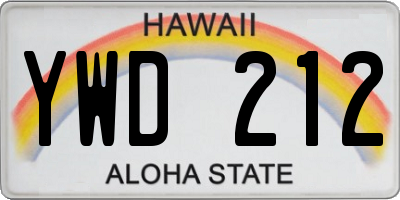 HI license plate YWD212