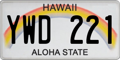 HI license plate YWD221