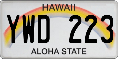 HI license plate YWD223