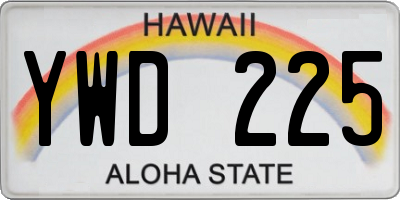 HI license plate YWD225