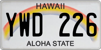 HI license plate YWD226
