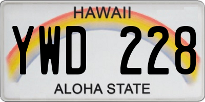 HI license plate YWD228