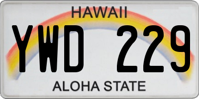 HI license plate YWD229