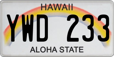 HI license plate YWD233