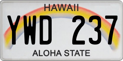 HI license plate YWD237