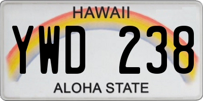 HI license plate YWD238
