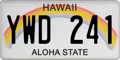 HI license plate YWD241