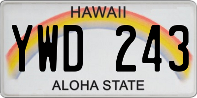 HI license plate YWD243