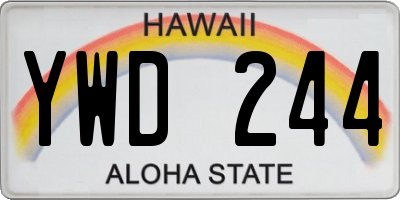 HI license plate YWD244