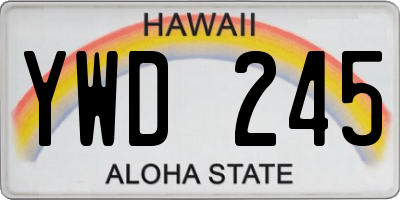 HI license plate YWD245