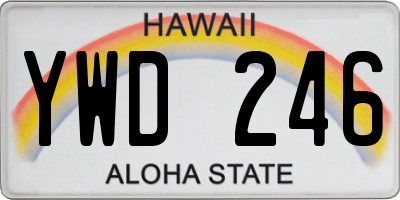 HI license plate YWD246