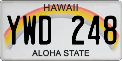 HI license plate YWD248