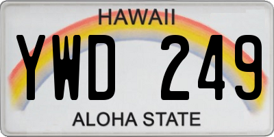 HI license plate YWD249
