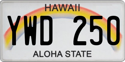 HI license plate YWD250