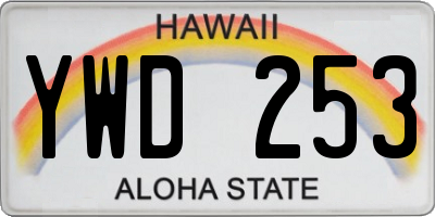 HI license plate YWD253