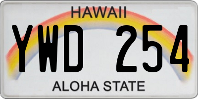 HI license plate YWD254