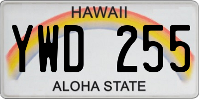HI license plate YWD255